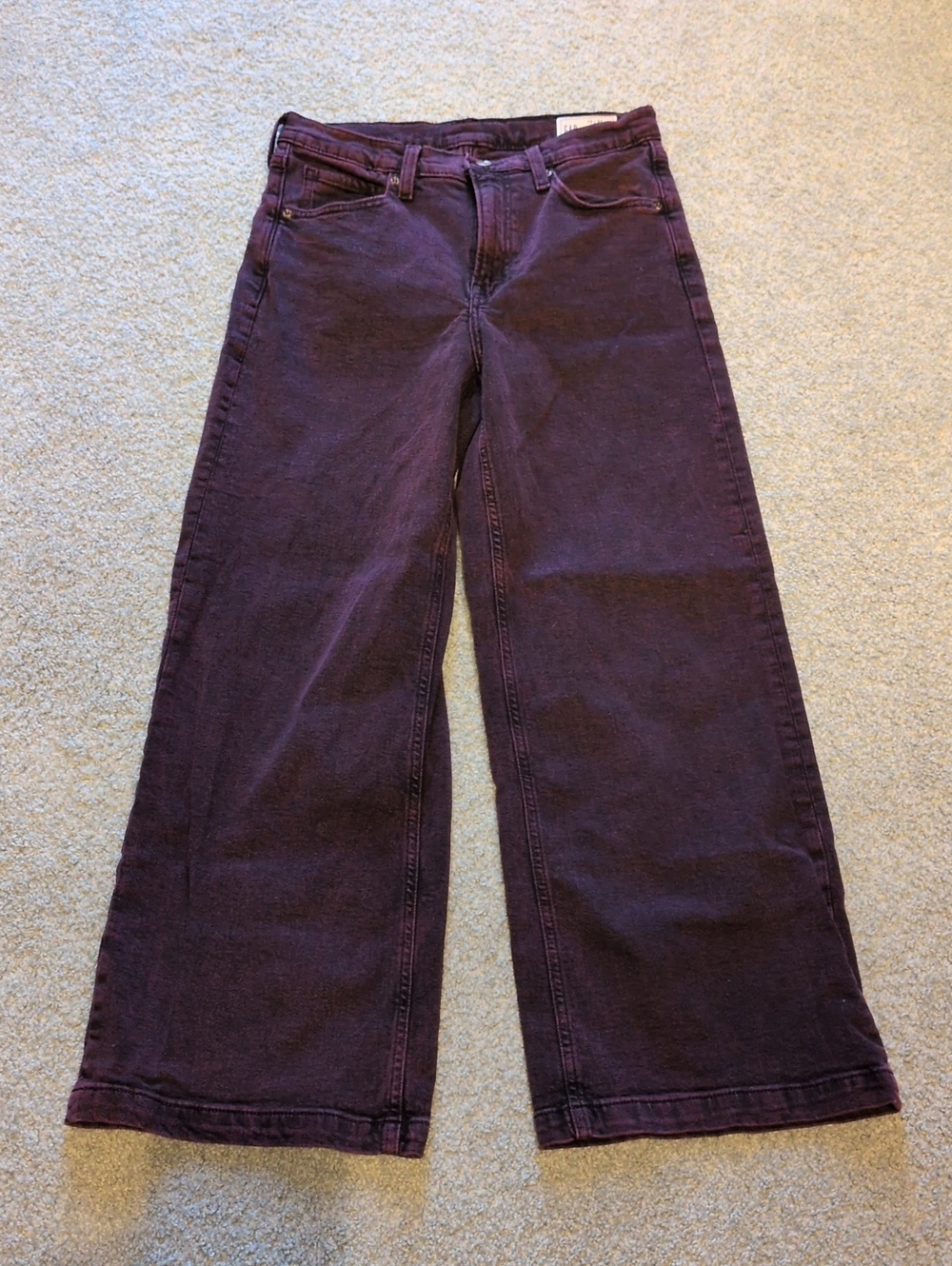 GAP High Rise Burgundy Wide Leg Jeans Size 28/6